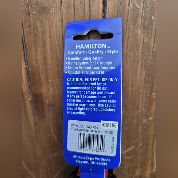 2 /$15  Hamilton Dog Collar Nylon Ribbon Overlay  18" to 26" Red Barbed Wire - Picture 4 of 7